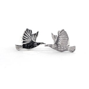 Silver Bird Stud Earrings (MIRRORED PAIR) - Image 3